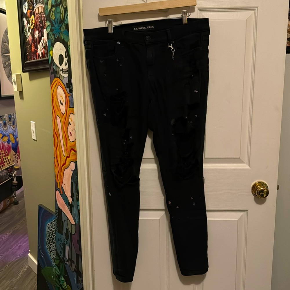 Ripped punk jeans